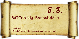 Bánhidy Barnabás névjegykártya