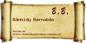Bánhidy Barnabás névjegykártya