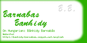 barnabas banhidy business card