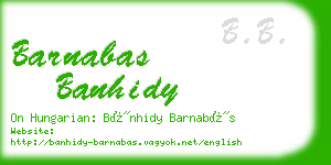 barnabas banhidy business card